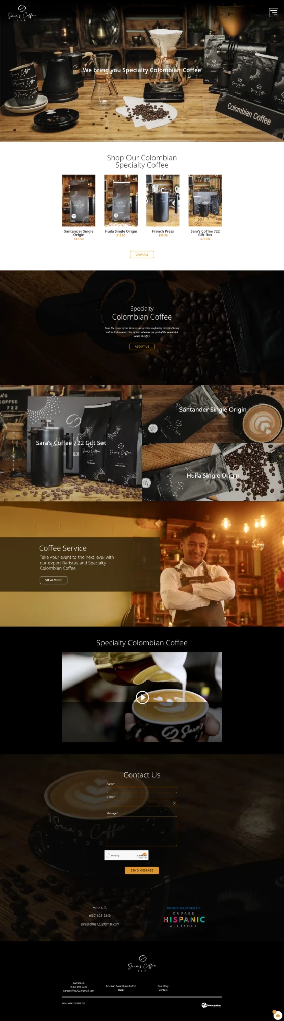 Sara's Coffee 722 — Tienda en línea · Café